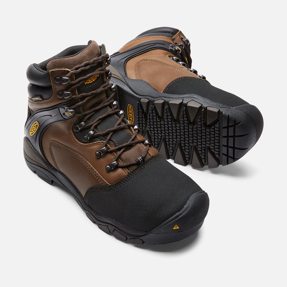 Botte de Travail Keen Homme Marron/Noir | Louisville 6\" Met (Steel Toe) | CVNAD-0349